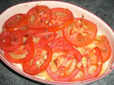 Tortino di pomodori e patate al forno