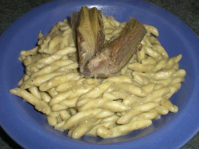 Pasta con crema di carciofi