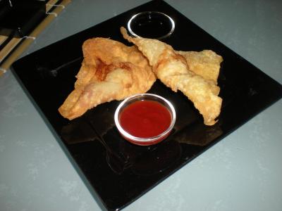 Wonton con pollo e gamberi