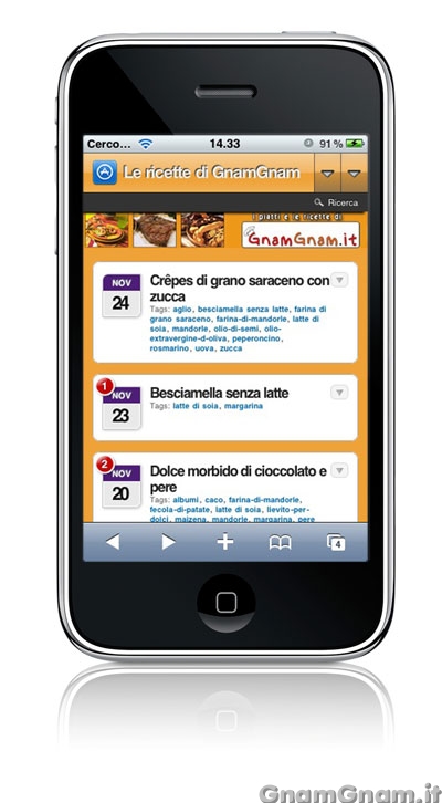 Ricette su iPhone e iPod