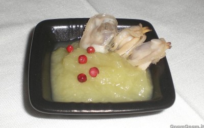 Taratufi di mare su crema di verza