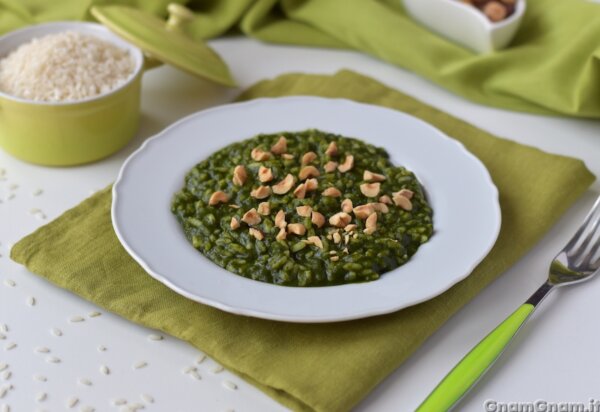 Risotto spinaci e nocciole