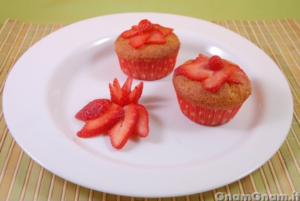 Muffin fragole e cioccolato bianco Foto finale