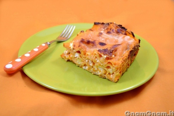 Lasagne con zucca e feta