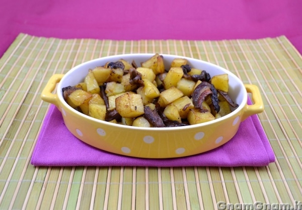 Funghi e patate in padella