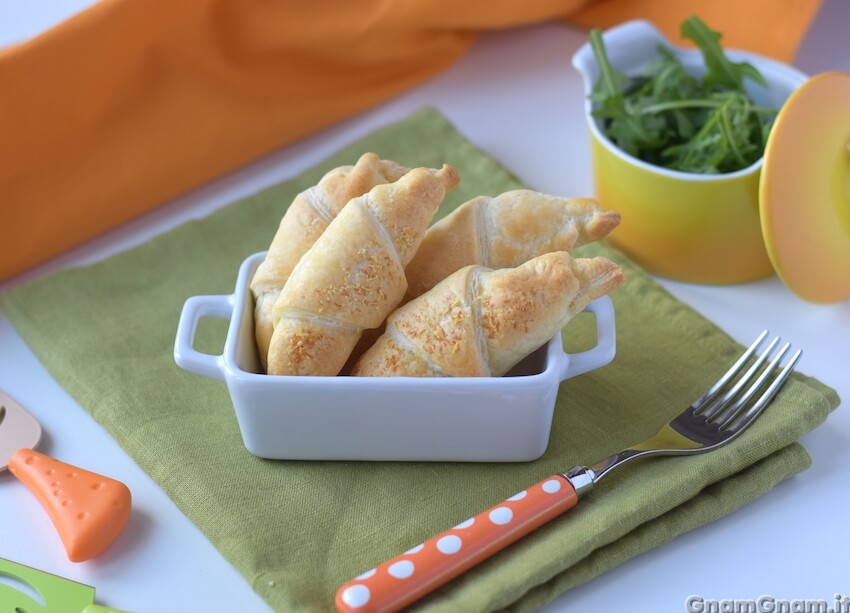 Cornetti gamberi rucola e formaggio fresco