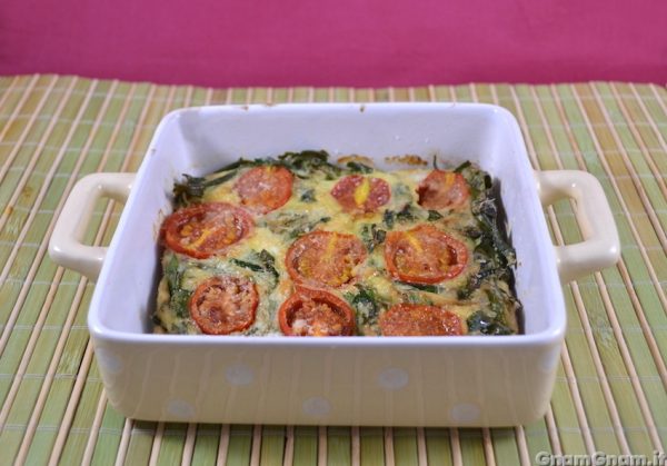 Frittata di rucola e pomodorini