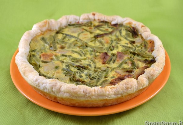 Torta salata patate e fagiolini