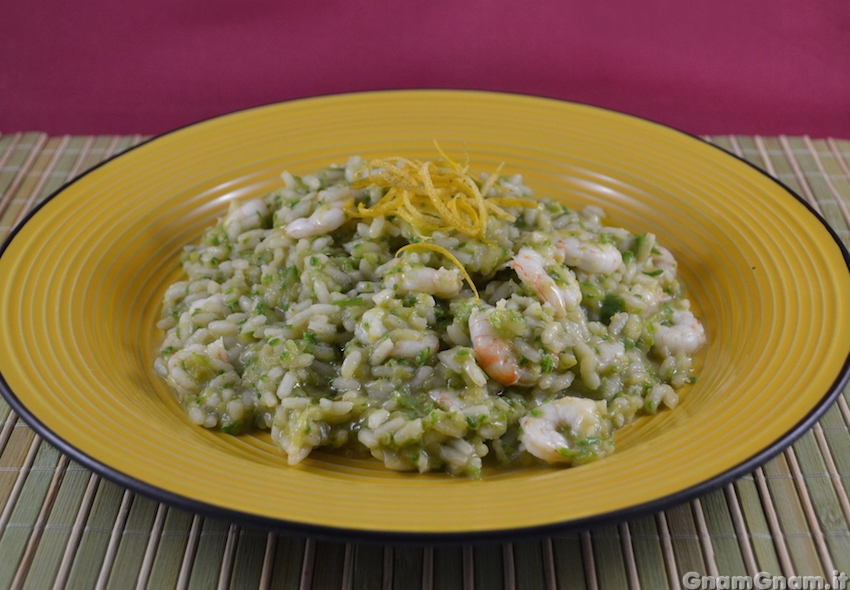 Risotto zucchine e gamberi