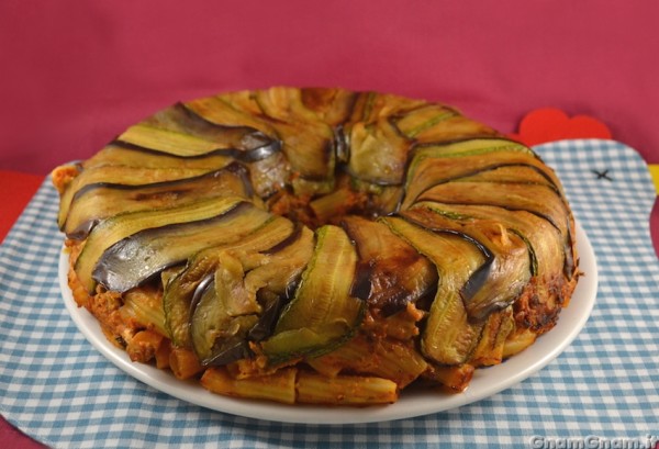 Timballo in crosta di zucchine e melanzane