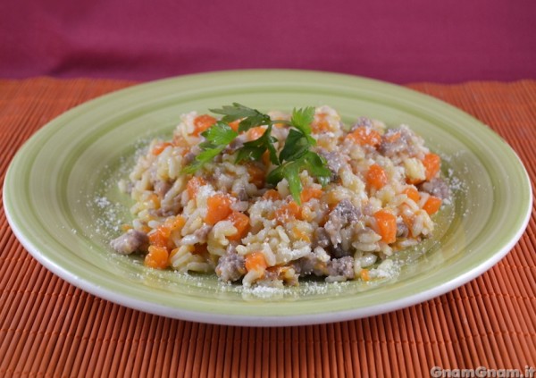 Risotto zucca e salsicce - Video ricetta