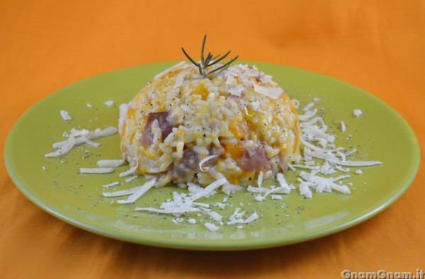 Risotto con zucca e speck