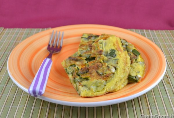 Frittata di zucchine e fiori di zucca