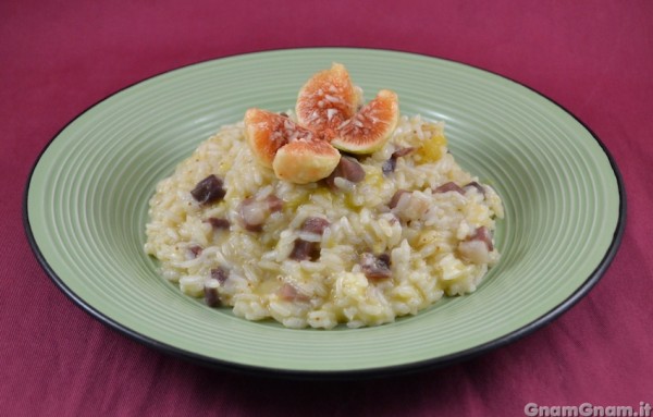 Risotto con prosciutto e fichi