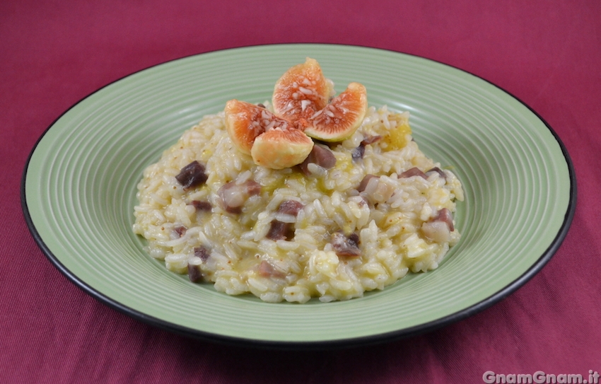 Risotto con prosciutto e fichi