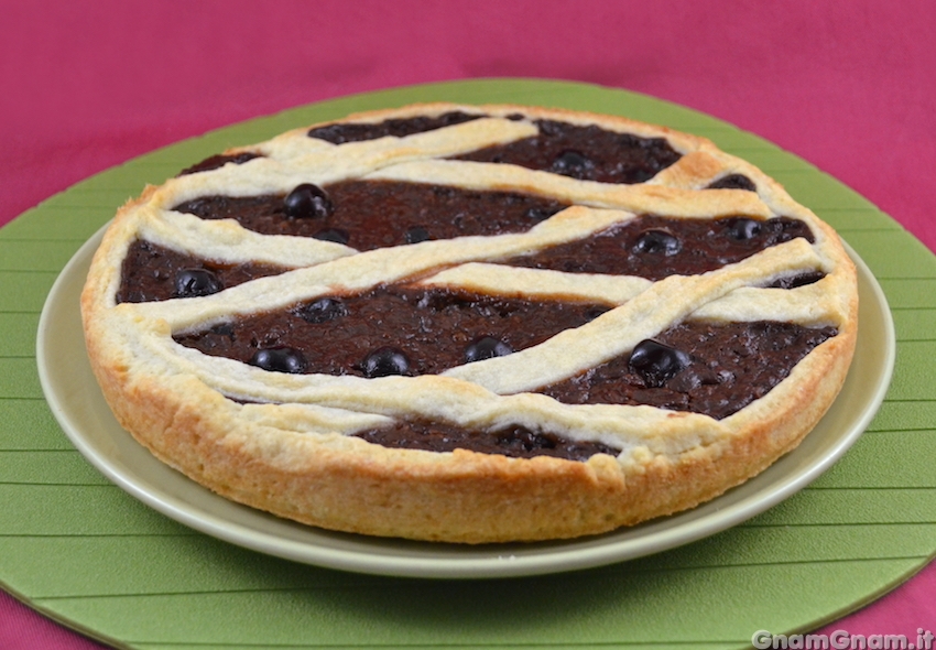 Crostata con grano cotto e cioccolato