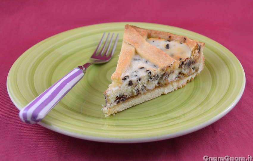 Crostata con ricotta cioccolato e fichi