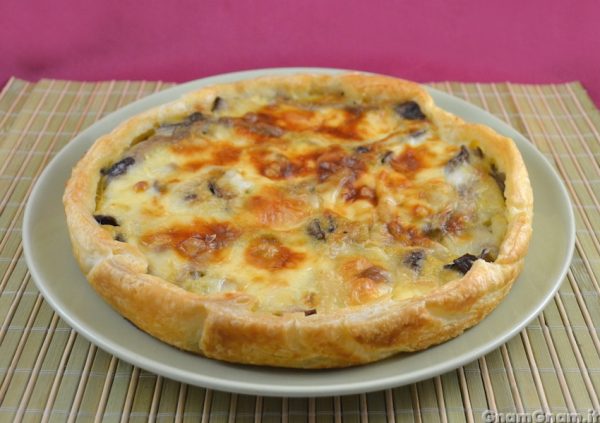 Torta salata funghi e taleggio