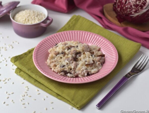 Risotto radicchio e salsiccia