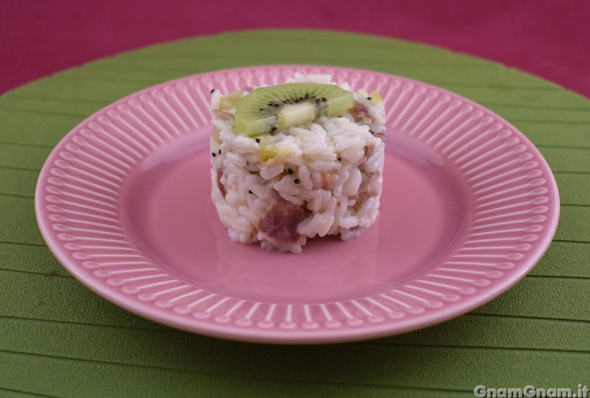 Risotto kiwi e prosciutto