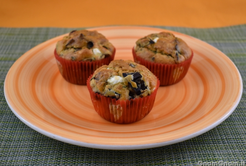 Muffin salati melanzane e feta