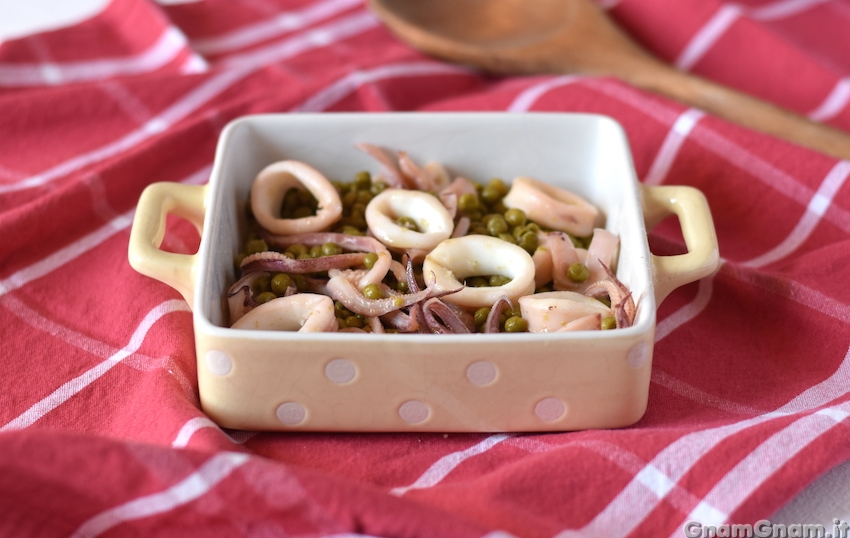 Calamari con i piselli