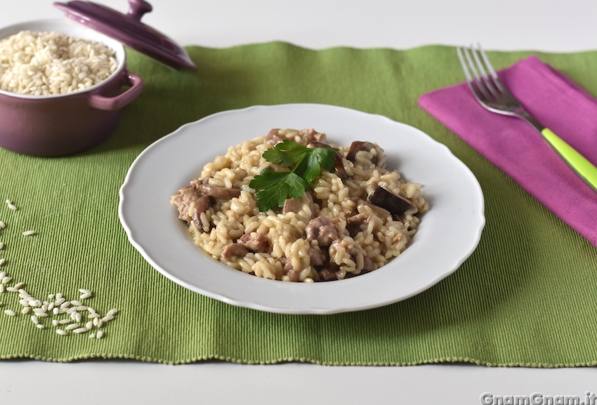 Risotto funghi e salsiccia