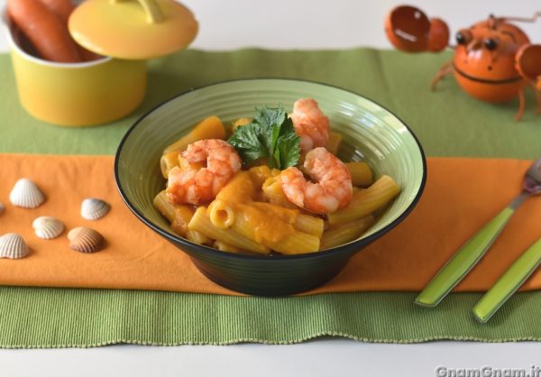 Pasta zucca e gamberi