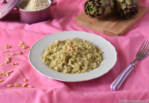 Risotto con crema di carciofi