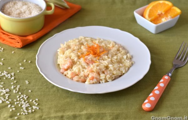 Risotto arancia e gamberi