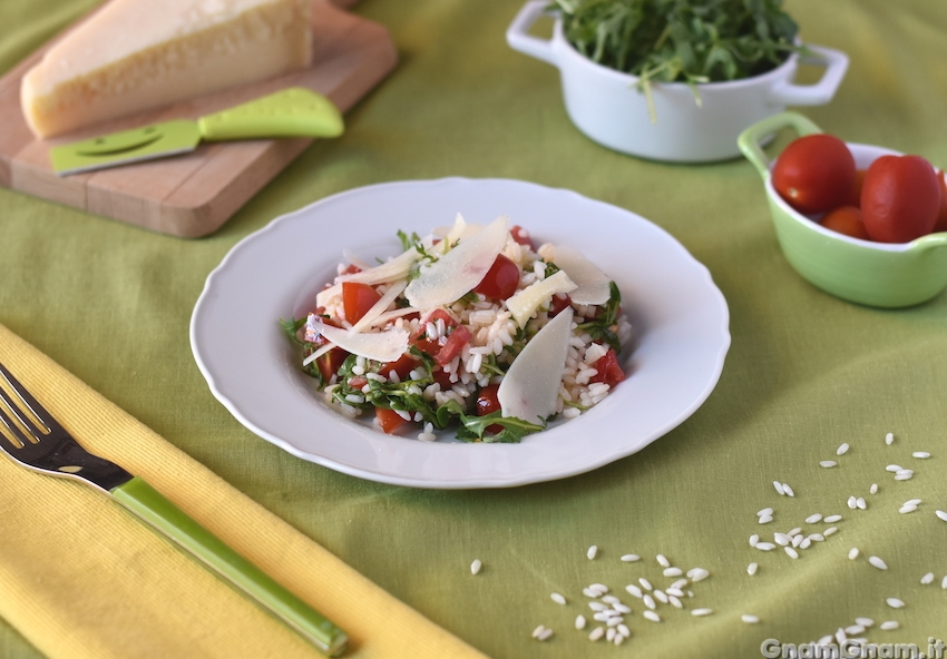 Insalata di riso con rucola e grana Foto finale