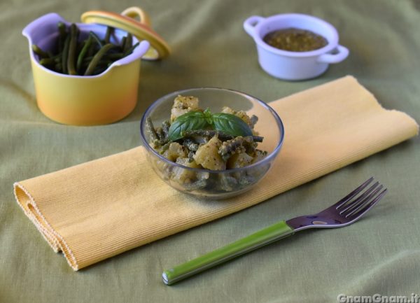 Insalata di patate fagiolini e pesto