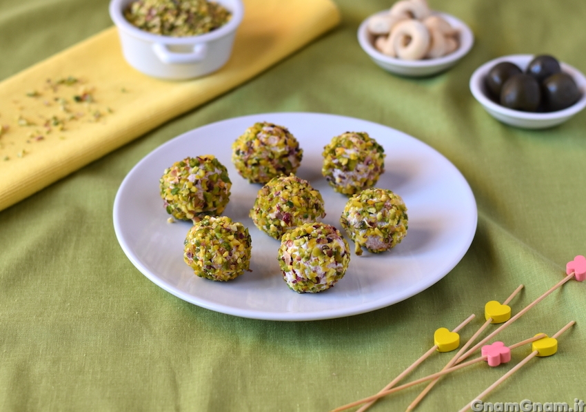 Polpette mortadella e pistacchio senza cottura