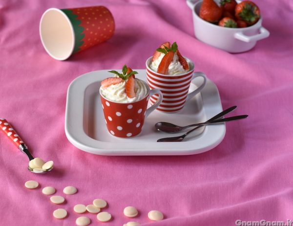 Mousse cioccolato bianco e fragole