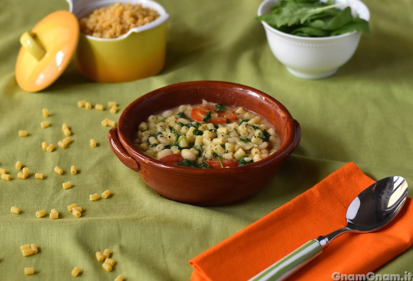 Pasta fagioli e rucola