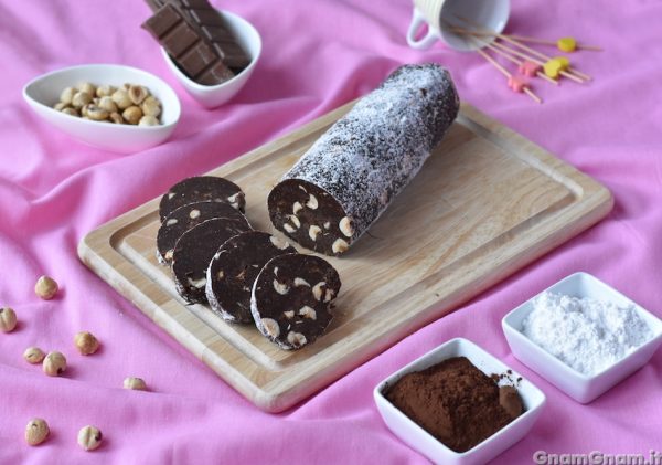 Salame di cioccolato con pandoro