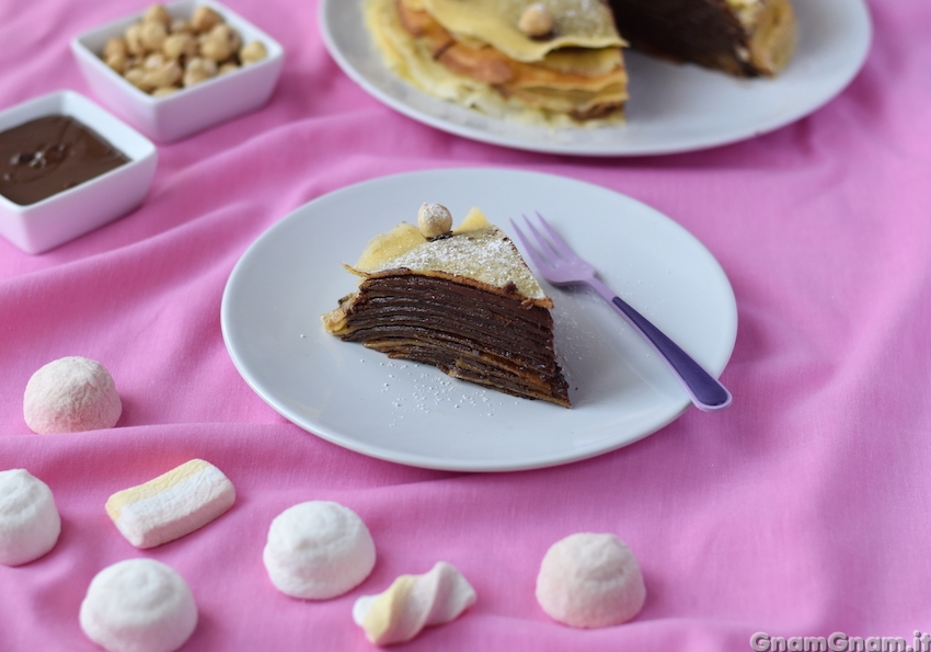 Torta di crepes alla nutella