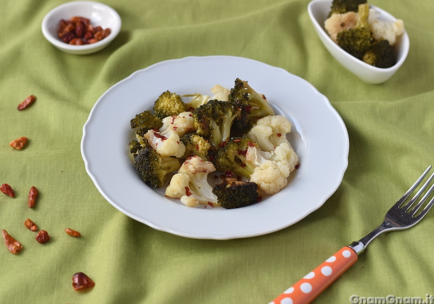 Broccoli e cavolfiore in padella