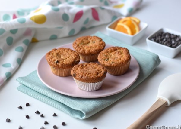 Muffin arancia e cioccolato senza burro nè uova