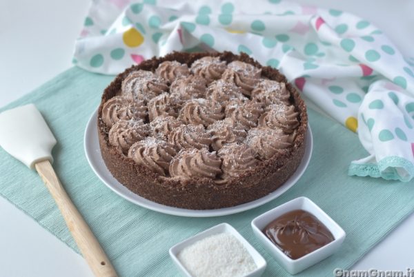 Crostata cocco e nutella senza cottura