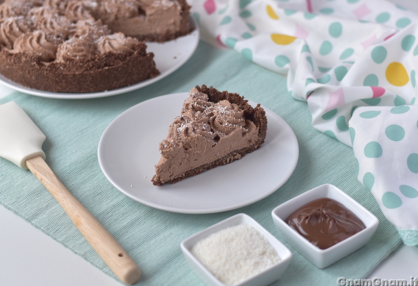 Crostata cocco e nutella senza cottura Foto finale