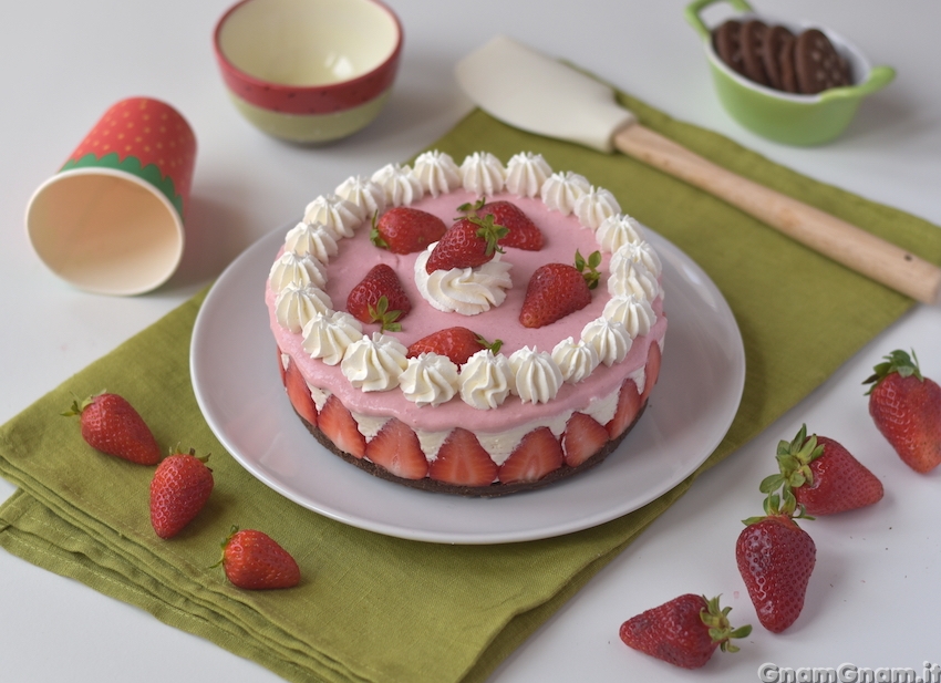 Torta fredda alle fragole