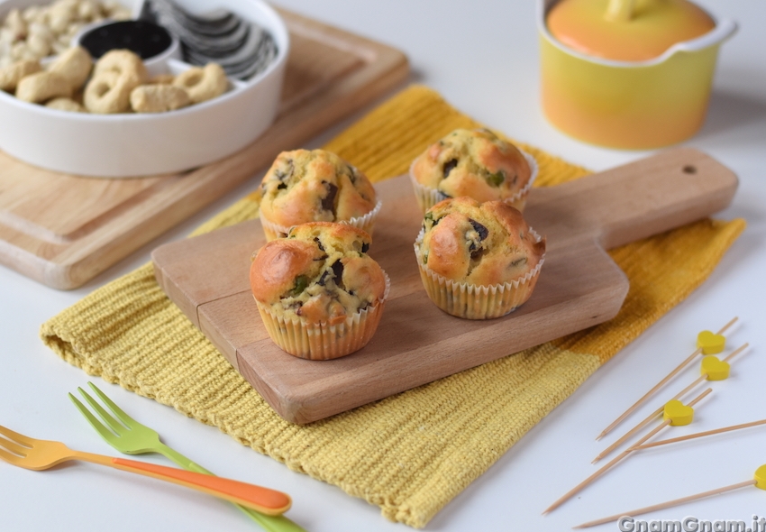 Muffin funghi e piselli