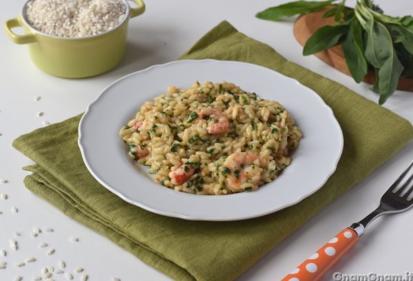 Risotto rucola e gamberi