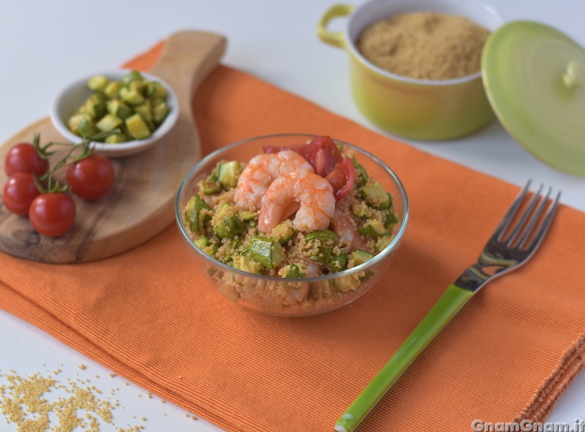 Cous cous gamberi e zucchine