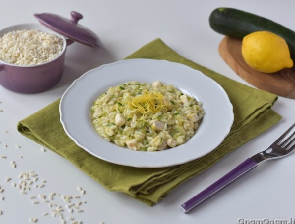 Risotto zucchine pesce spada e limone