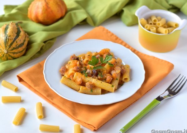 Pasta zucca e pancetta