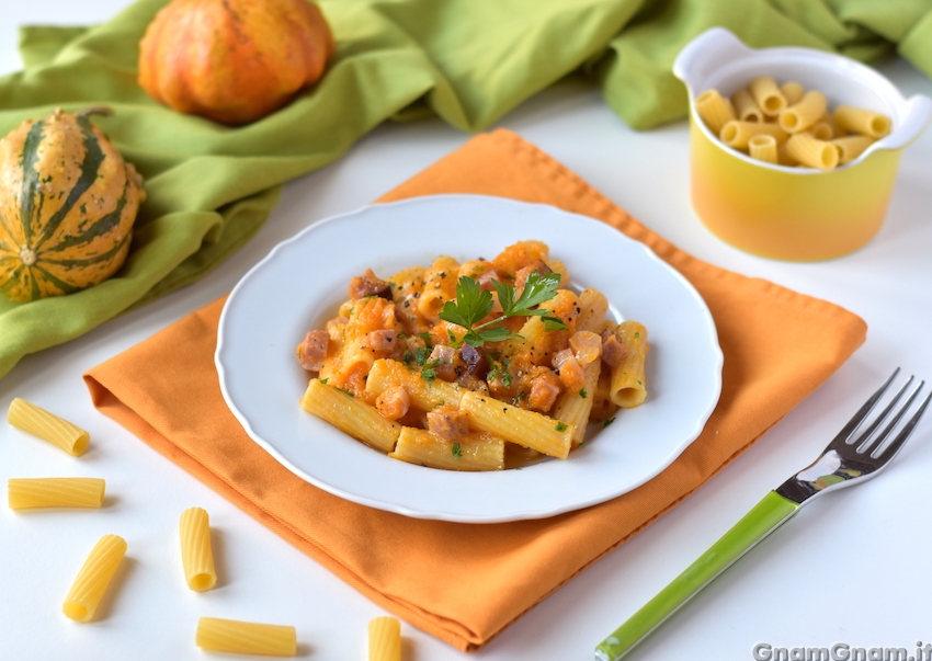 Pasta zucca e pancetta