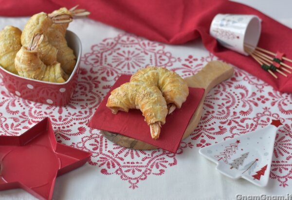 Gamberi in crosta di pasta sfoglia