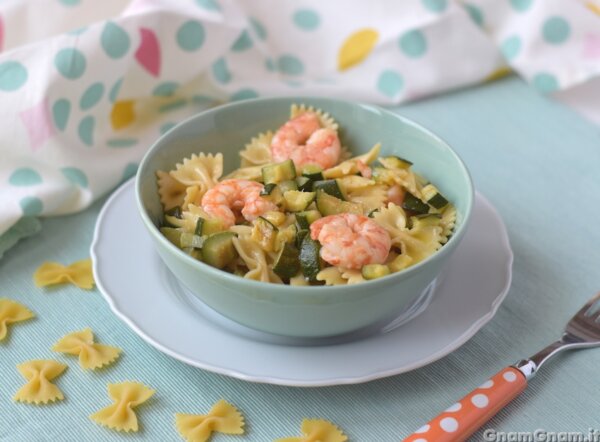 Pasta fredda zucchine e gamberi